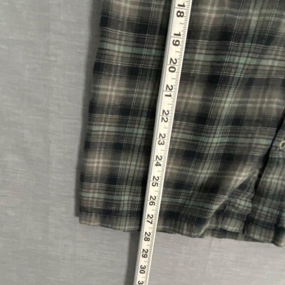 Kuhl Flannel Plaid Shirt Sz Large Black Brown Cotton Tencel Blend - Picture 10 of 10